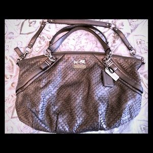 🎄Coach LARGE-Sophia-Woven- Pewter Handbag